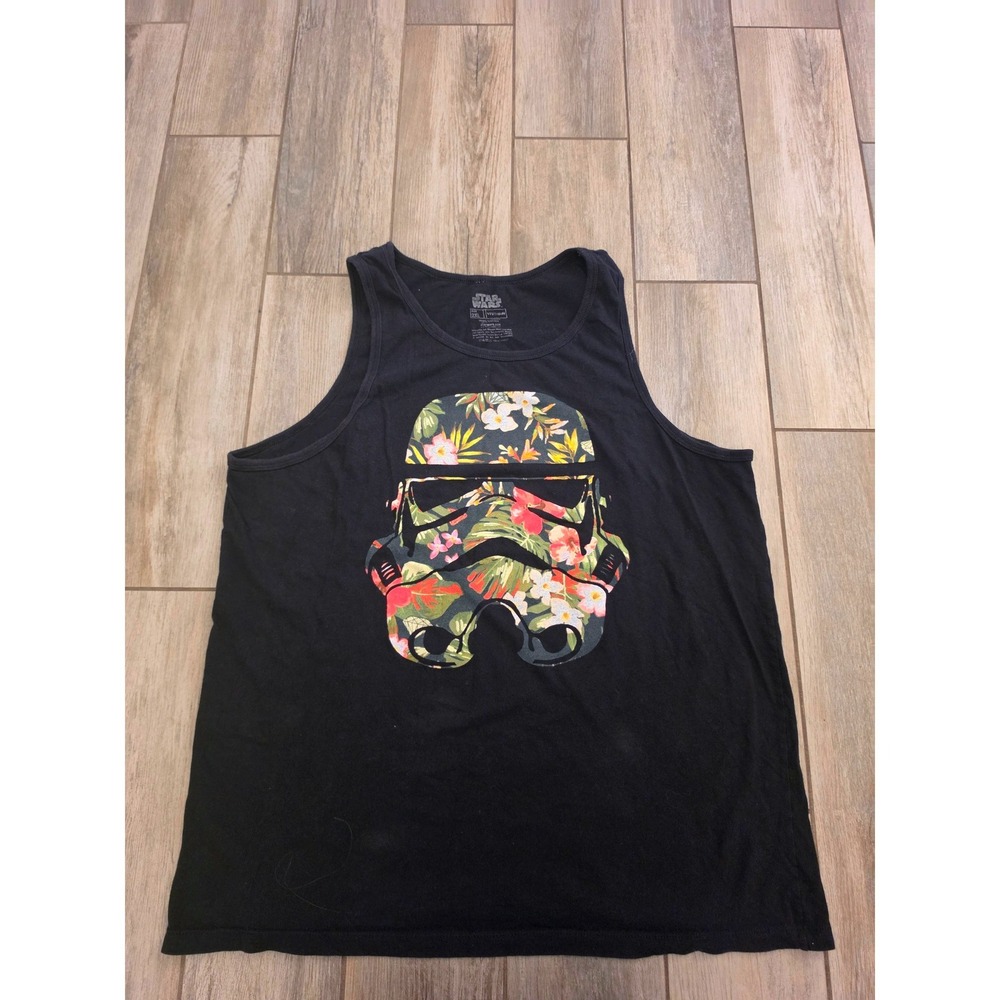 Star Wars Mens Fifth Sun Floral Stormtrooper Graphic Tank Top Black 2XL